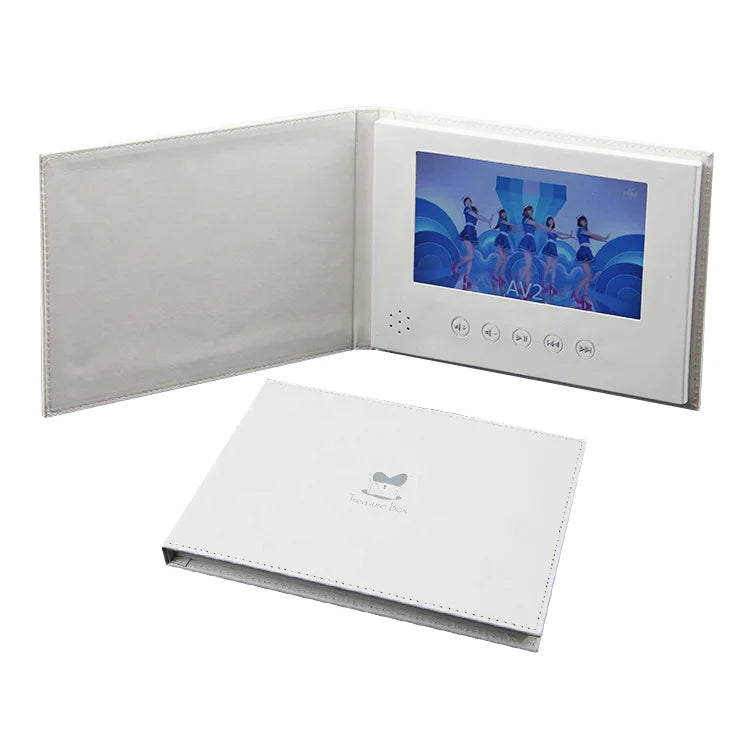 New Trend Product Customized PU High Resolution Gift Cards Greeting Card Bulk Lcd Mailer Video Brochure Book