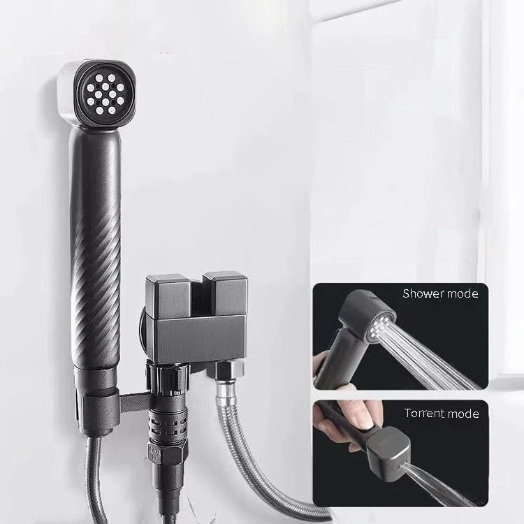 Modern Design Brass Two-Function Handheld Portable Wall-Mounted Bidet Sprayer Gun Grey for Bathroom & Toilet
