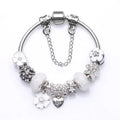 Hot Sell Vintage Silver Color Charms Bracelets DIY Crystal Beads Brand Bracelets Women Jewelry Pulseira