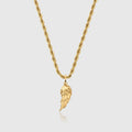 In Stocks Feather Charm Wing Pendant With Rope Chain Jewelry Stainless Steel Custom 18K Gold Plated Angel Wing Pendant Necklace