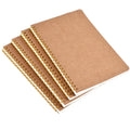 School A5 Brown Kraft Paper Hard Cover Spiry Notebook Dotted Grid Lined Blank Inner Pages Custom Printed Spiral Notebook