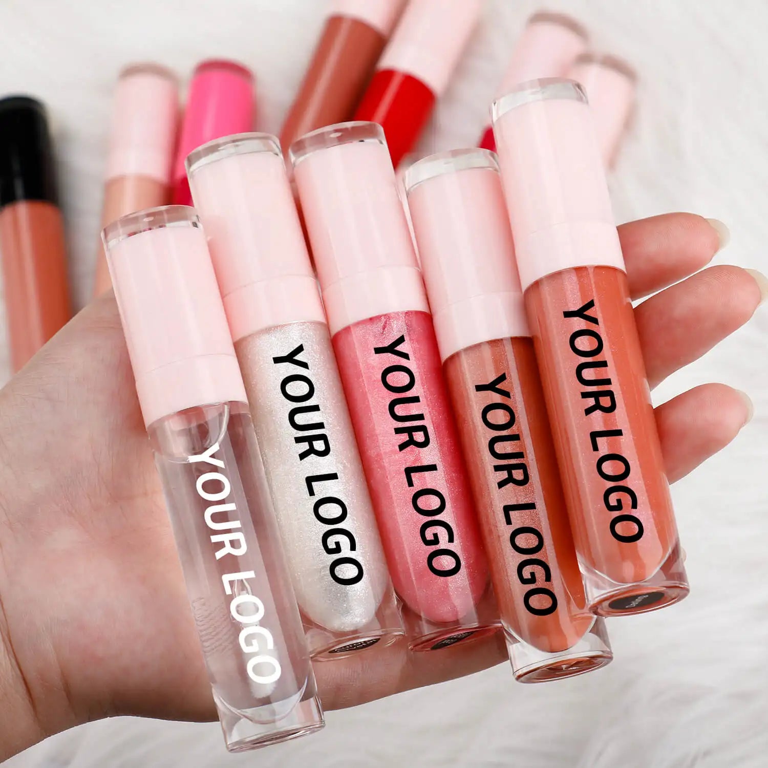 Customized logo Lipgloss Waterproof Empty Tubes Lip Gloss Vegan Long Lasting Lipgloss Containers