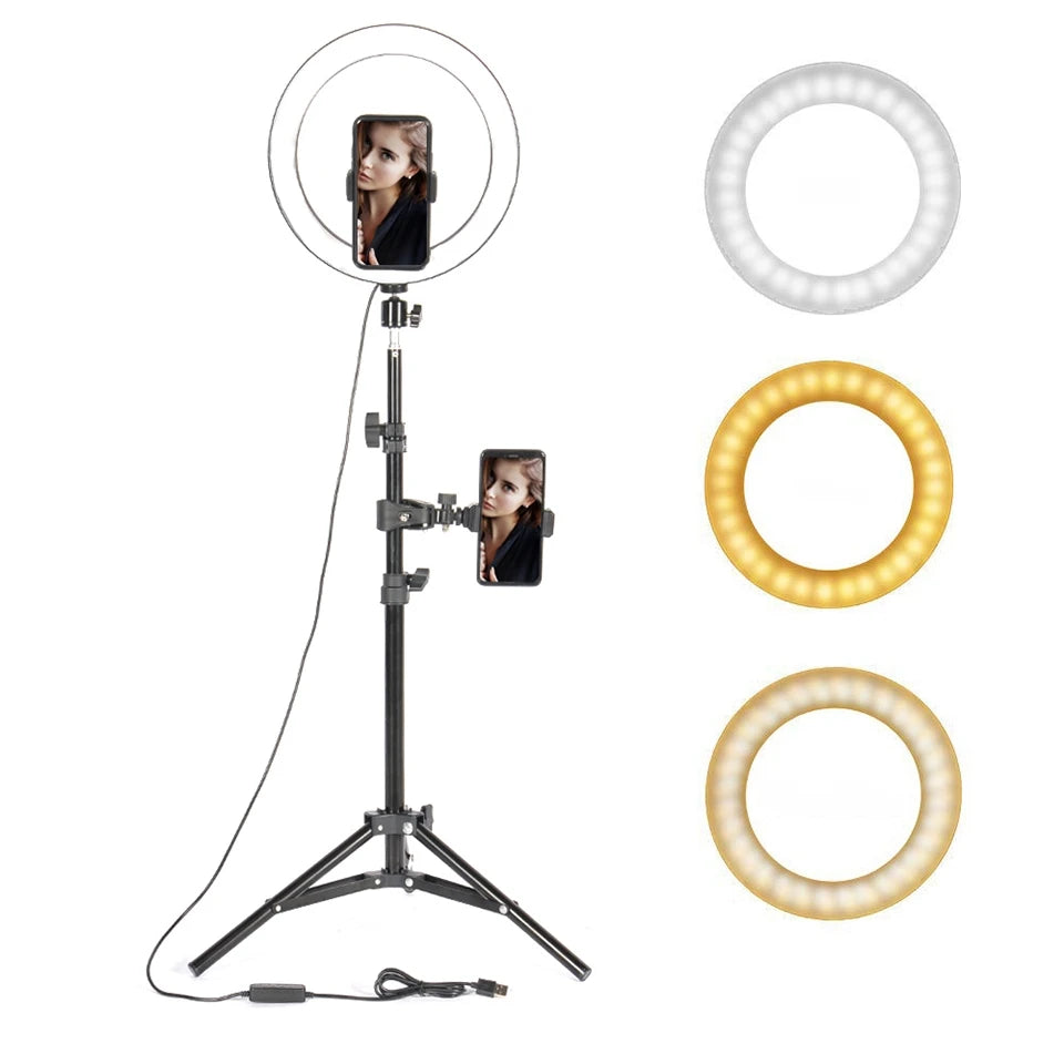 Factory Price 10" LED Ring Light Photographic with Stand for Phone Selfie Ring Lighting Makeup Video Studio Tripod Ring Light