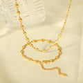 Non Tarnish Stainless Steel 18K Gold Plated Necklace Waterproof Heart to Heart Chokers Necklaces Collier En Acier Inoxydable