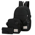 Business Nylon Waterproof Students Black Anti Theft Laptop Backpack Bag with Usb
