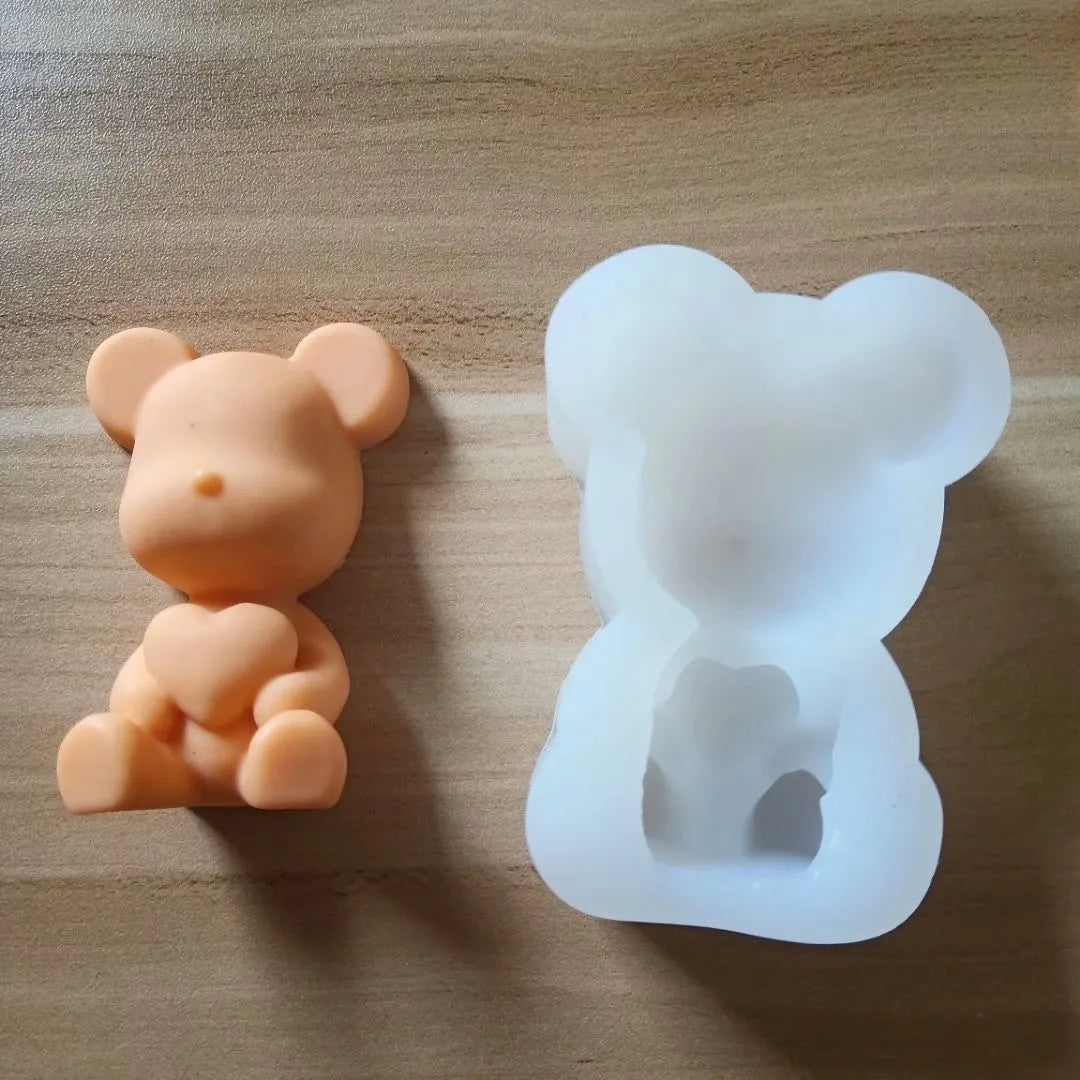 B7-8 Silicone Heart Shaped Ice Cube Candy Chocolate Mold DIY Suitable for Valentine's Day Anniversary Birthday Cake Decoration