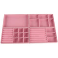 Small Pink Velvet Jewelry Storage Tray Organizer for Jewelry Set Rings Beads Accessory Bangles