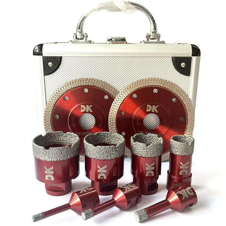 Vacuum Brazed Diamond Core Drill Bits Kit Dry Wet Grinder Hole Saw Boring Granite Marble