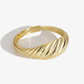 Fine Jewelry 925 Sterling Silver Heavy Thick Rings Jewelry 18K Gold Plated Retro Vintage Ring Silver Adjustable Rings for Women