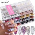 Crystals Kinds of Color Nail Rhinestone Flat Bottom Multi-size Strass Gem Nail Art 3D Decoration Nail Crystals Rhinestone