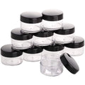 Cream Jar Lotion Container With White Clear Black Lids Cosmetic Screw-on Cap PS Mini Empty Clear Sample Plastic 2g 3g 5g 10g