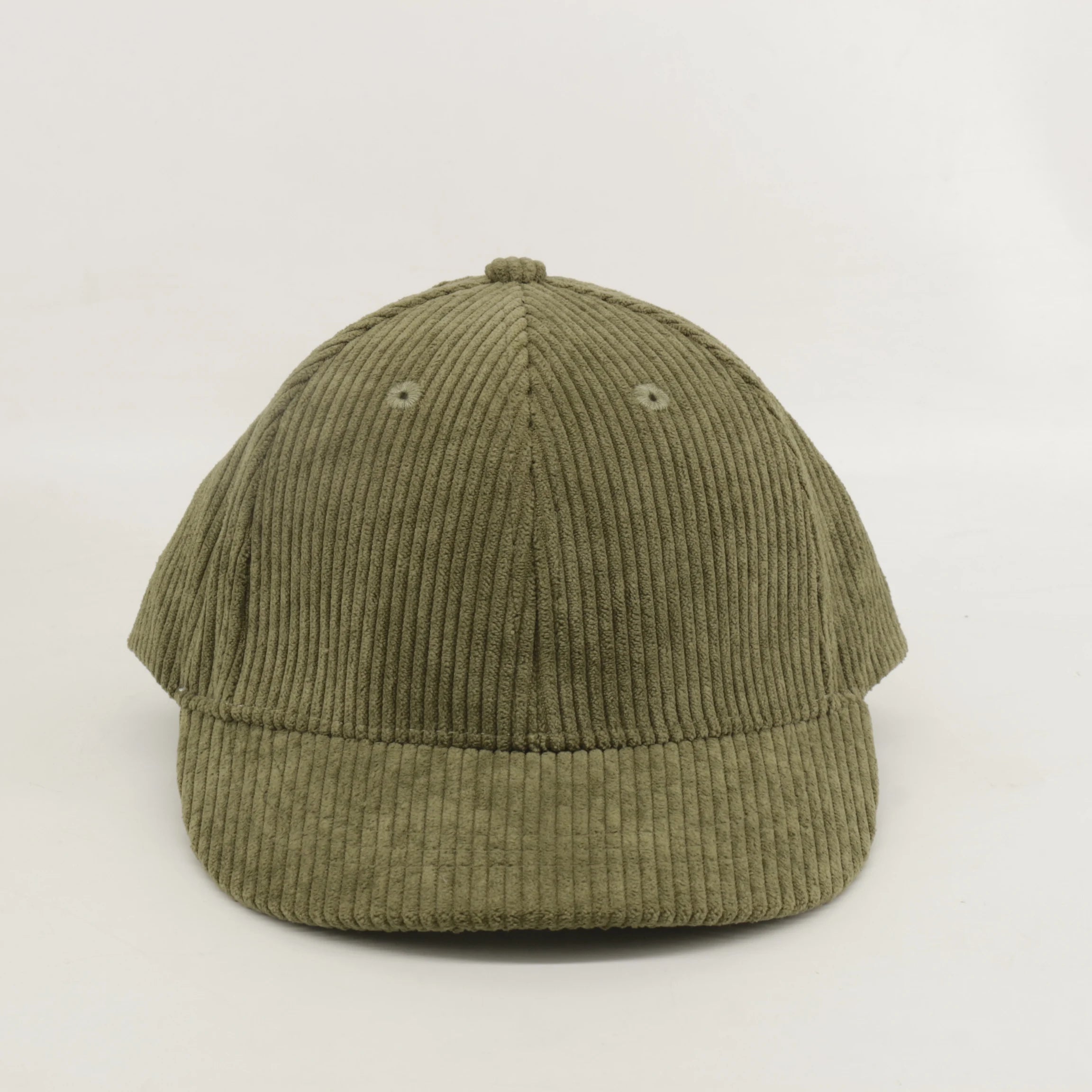 Custom Dobby Hand Embroidery Sporty Street Style Breathable Waterproof Short Brim Corduroy Baseball Cap Hat