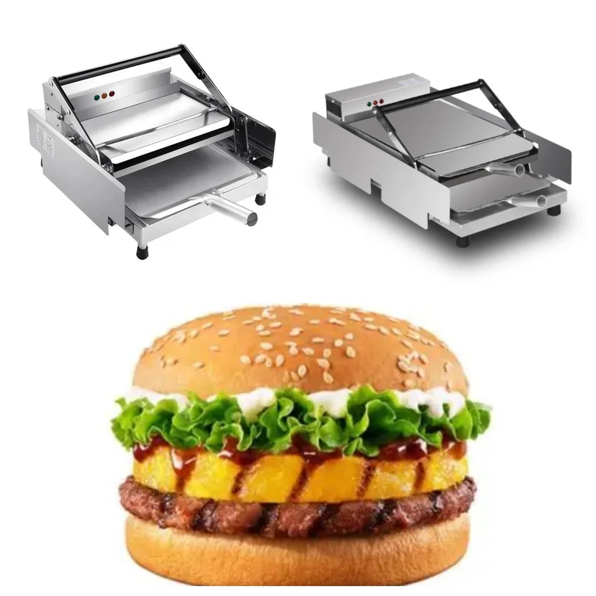 Supplier Double Hamburger Machine Bread Oven Heater Panini Commercial Bread Oven Electric 220V Bread Hamburger Machine