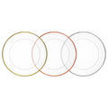 13" Round Clear Glass Charger Plate for Wedding Banquet Gold Rim Clear Charger Under Plate for Wedding Dinner