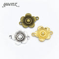 YuenZ Antique Silver Color Metal Flower Charms Retro DIY Fashion Handmade Pendant Charms for Jewerly Making 22*17mm Q1121