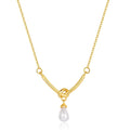 Fashion New Arrival Knot Pendant Necklace Party Dainty Gold Plated Stainless Steel Pearl Necklace for Women