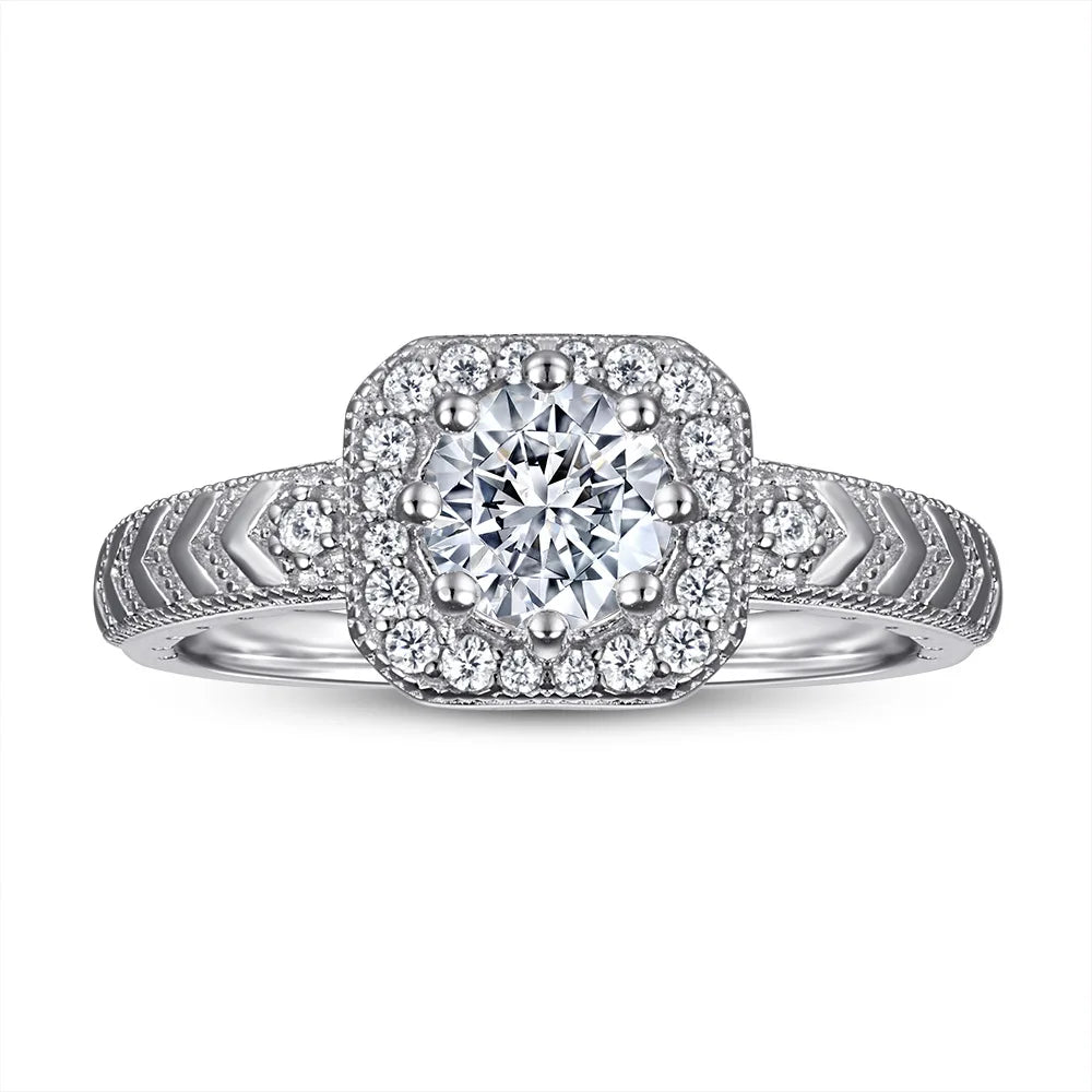 OAHLAN Fine Jewelry Women Engagement Ring 0.8Ct Princess Cut Cubic Zirconia 925 Sterling Silver Ring Wholesale Promise Solitaire