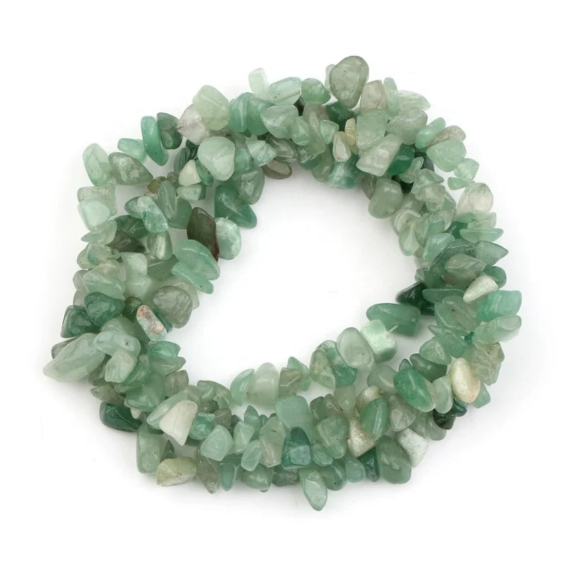 Natural Green Aventurine Chips Gravel Freeform Irregular Shaped Gemstone Loose Beads 33"