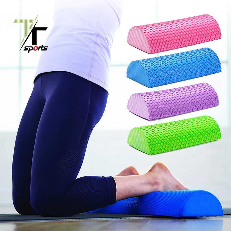 TTSPORTS Half Semicircle Muscle Solid Eva Yoga Foam Roller Pilates Roller