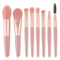 8 Pcs Mini Travel Portable Soft ABS Makeup Brushes Set Kabuki Brush Eyebrow Mascara Eyelash Lash Bruhses Mini Makeup Brush Set