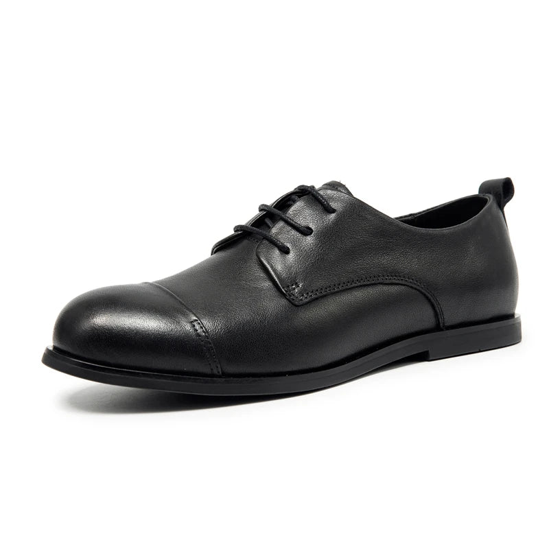 Best Selling 2025 Luxury Italian Lace-Up Walking Shoes Men Genuine Leather Office Oxfords Spring Autumn Winter Fashion Trend