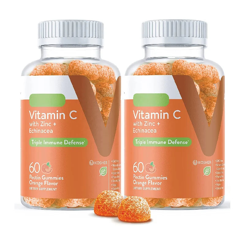 OEM Private Label Vegan Vitamin C Gummies Plus Zinc Echinacea Beauty Products Immune Support Energy Boosts Herbal Dietary