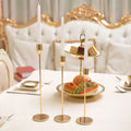 Elegant Taper Candlestick Holder in Gold Silver or Rose Gold Custom Wholesale Metal Cone Stand for Wedding Parties Home Decor