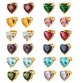 9mm 18k Gold Plated Stainless Steel 12 Months Heart Cubic Zirconia for Women Diamond Stud Earrings
