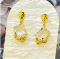 Ilona 2025 Women's Trendy Gold Plated Copper Alloy Zircon Stud Earrings Newest Drop Pendant Earstuds Jewelry