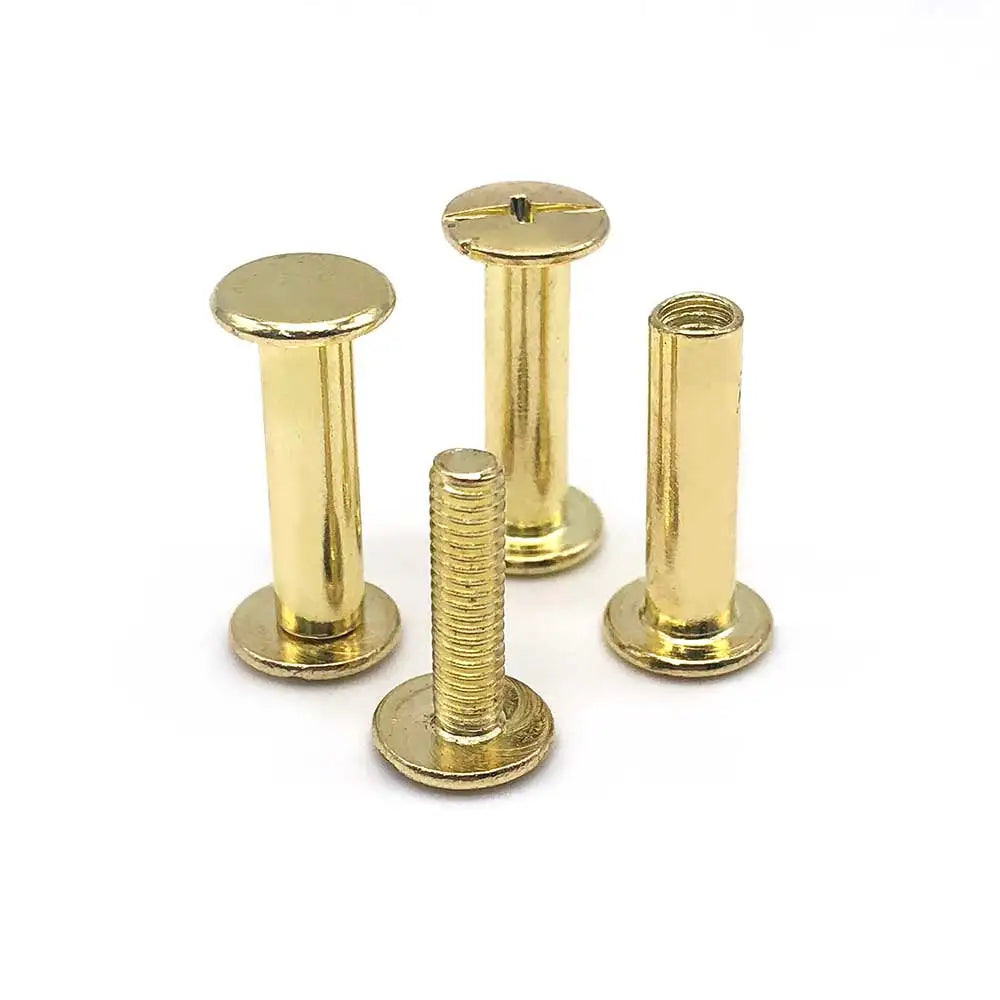 Binding Rivets Screw Customized Chicago Screws 1/4 Inch Solid Brass  Binding Rivets Screw for Leather