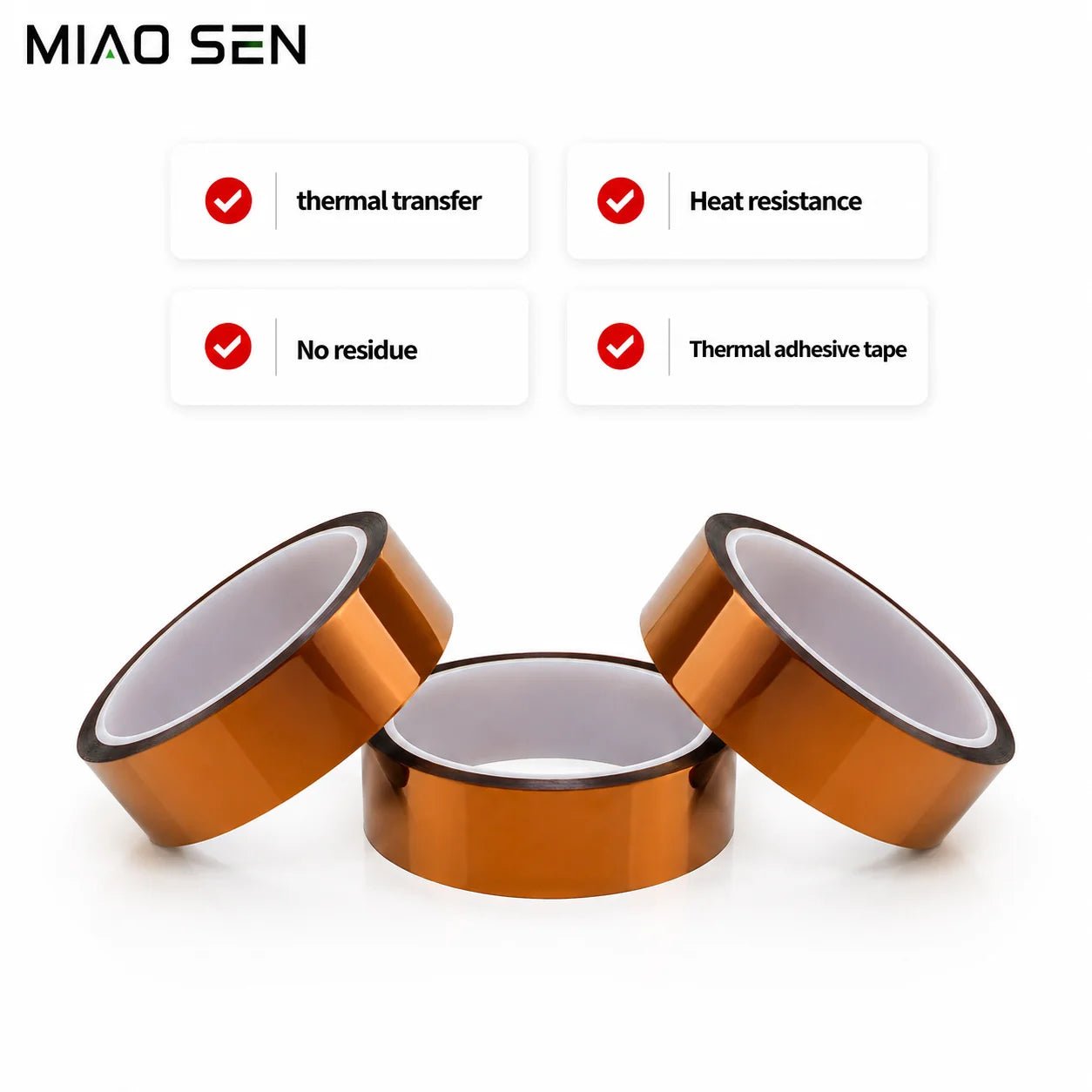 PI Tape Single Sided ESD High Temperature Resistant Polyimide Film Tape Acrylic Adhesive for Solar Cell Thermal Insulation