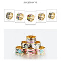 Luxury Custom Ladies Fashion Jewelry New Design Stainless Steel Enamel Ladies Rings