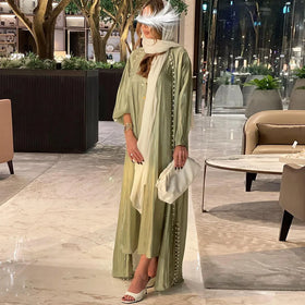 Eid Ramadan Latest Morocco Style Muslim Abaya Women Muslim Dress Plus Size New Fashion Design 2023 Dubai
