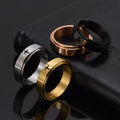 Simple Titanium Stainless Steel Men's and Women's Cross Decompression Spinner Anxiety Ring for Men