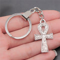WYSIWYG 38x21mm Antique Silver Plated Antique Bronze Plated Zinc Alloy Life Key Ankh Cross Keychain Accessories P2-ABD-C10280