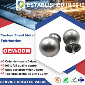 Oulang Custom Iron Bed Hardware Accessories Retro European Stamped Column Head Ball & Pipe Cover Caps