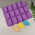 15 Cavity Oval Soap Mould Silicone Mold for Handmade Soap Cake Making