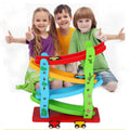 Gliding Car Wooden Ladder Track Car Toys Children 4 Level Sliding Track Game Kids Early Learning Educational Toy