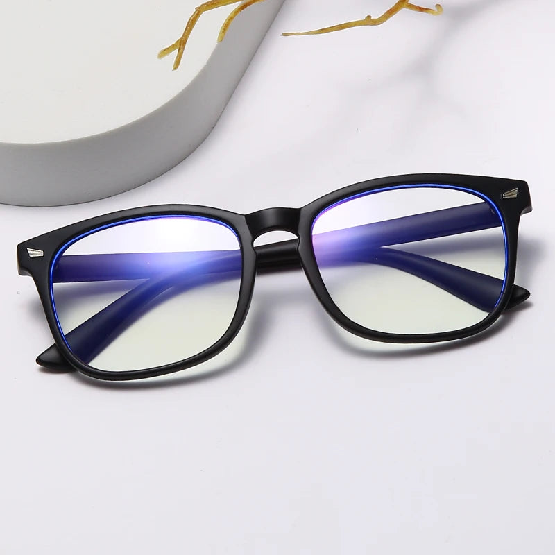 New Stock Hot Selling Custom Logo Eyewear Square Anti Blue Light Blocking Glasses Fashion Retro