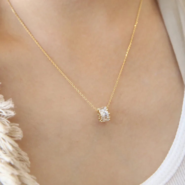 New 925 Sterling Silver Zircon Crown Necklaces Pendant Fashion Sterling Silver Jewelry Statement for Women Bijoux