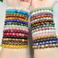 4mm 6mm 8mm 10mm Gemstone Bracelets Yoga Reiki Friendship Inspirational Healing Charm Bracelet for Women Men Drop Shipping