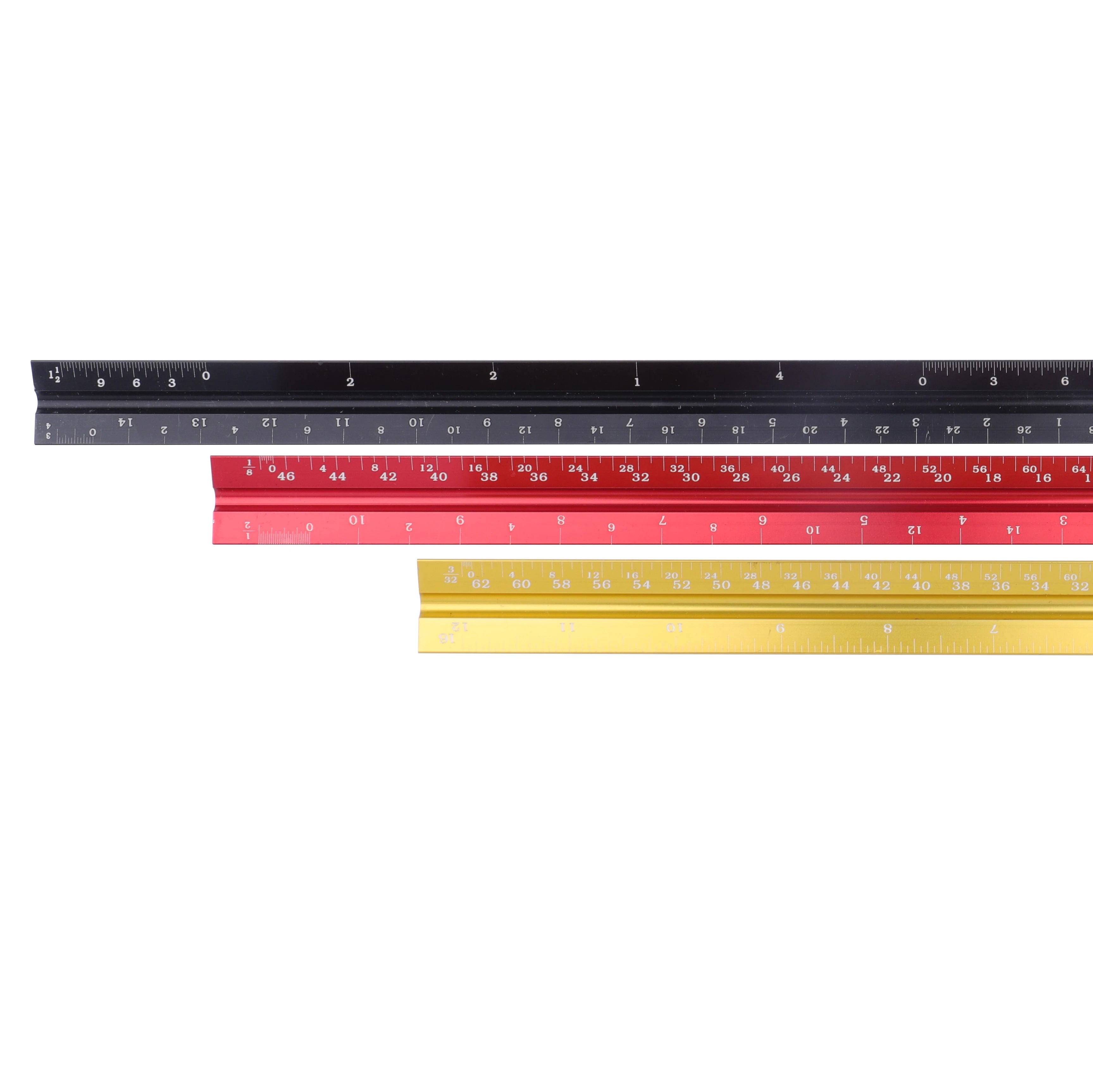 Architectural Scale Ruler 12" Aluminum Alloy Triangular Scale Ruler DIY Multifunctional OEM Customizable