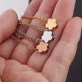 Dainty Minimalist Style No Tarnish 18K Gold Silver Rose Plated Stainless Steel Flower Pendant Necklace Jewelry for Woman