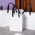 Custom White Paper Bag for Shopping with Ribbon Handle Printed Your Own Logo for Cosmetic Gifts Boutique Craft Accessories