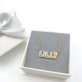 Shangjie OEM Collier Brass Fixed Font Custom  Personalized Word Enamel Name Necklace With Pendant logo