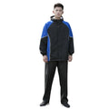 ZUJA Rain Wear Waterproof Black Blue Polyester Outdoor Safety Rain Coat Jacket with Pants