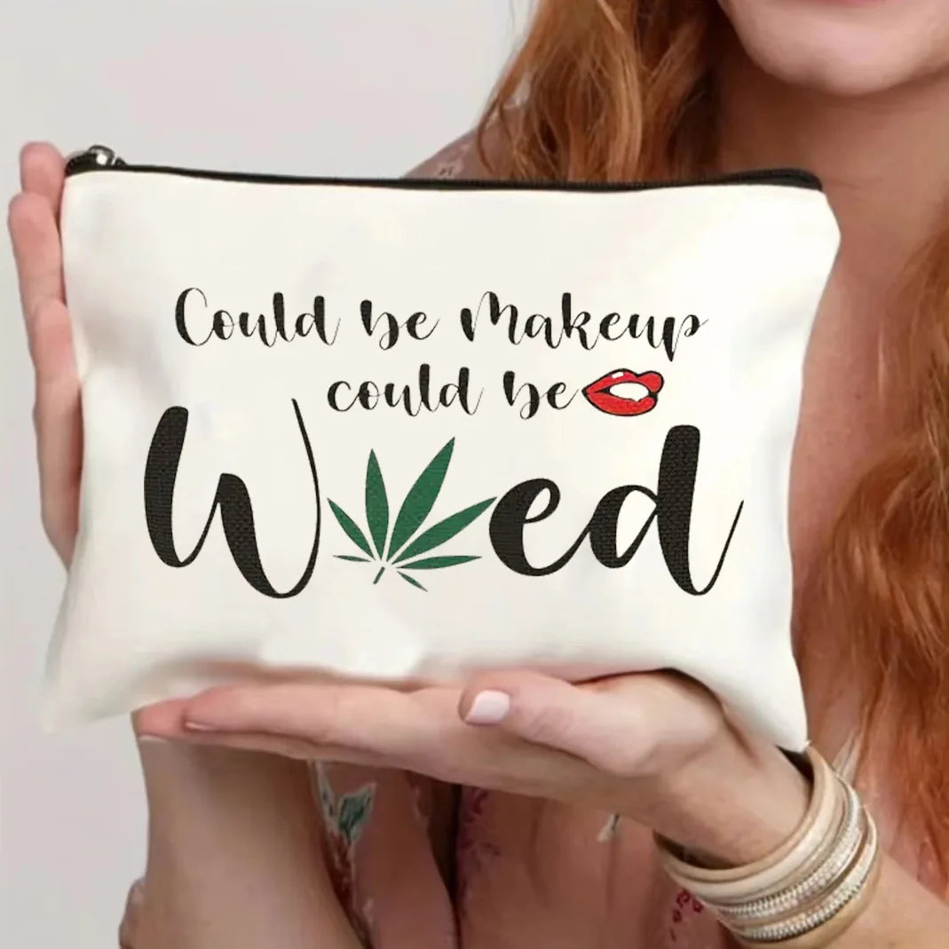 Yichen Customized Logo Large Cotton Makeup Travel Bag & Cute Canvas Cosmetics Case Zipper Closure Nationally Letter Girls