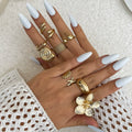 Fashion Flower Womens Rings Gold 18k Set for Women Wholesale NJ2205121