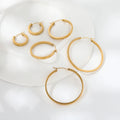 New Trendy Earring 18K Gold Plated Simple Great Circle Hoop Earrings for Women Stainless Steel Earrings Wholesale