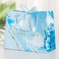 Customized Luxury Marble Paper Bag Wedding Gift Bags with Ribbon Bow for Clothing Shoes Shopping